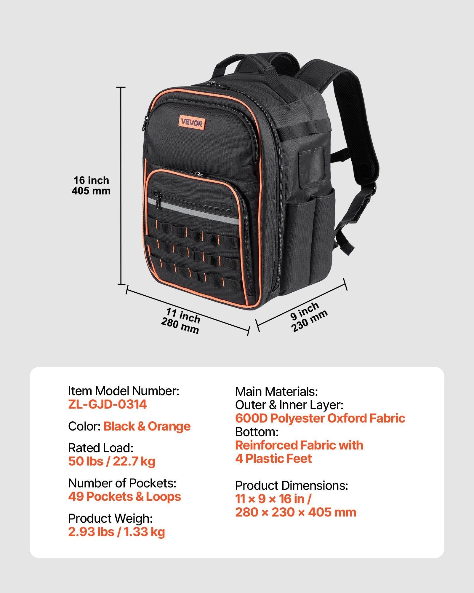 “Built for the Grind: Trade Hustle’s 49 - Pocket Tool Backpack”DobaTRADE HUSTLE HQ"keywords":197988530459