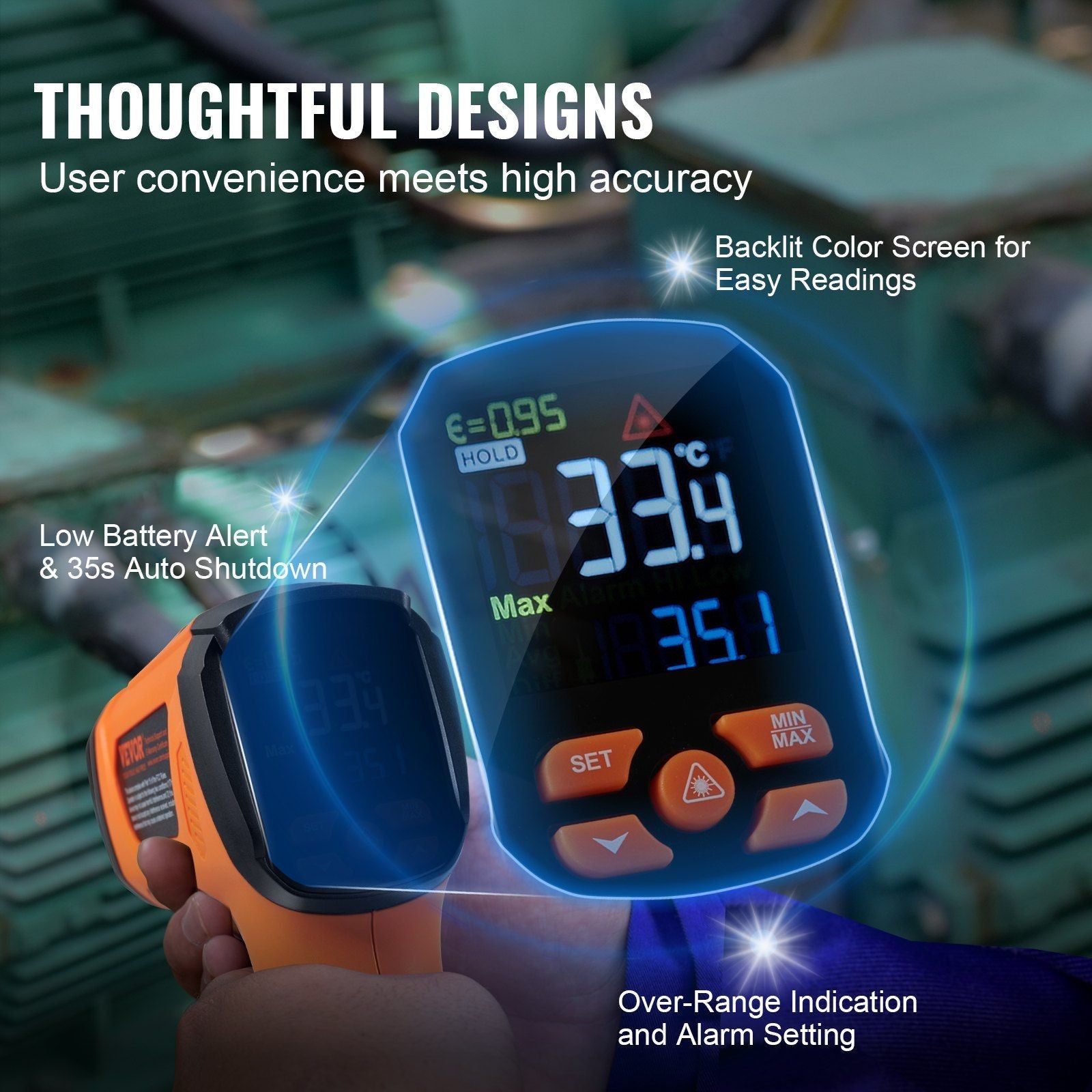 “Heat Sniper: Trade Hustle’s Dual - Laser Infrared Thermometer”DobaTRADE HUSTLE HQ"keywords":197988264057