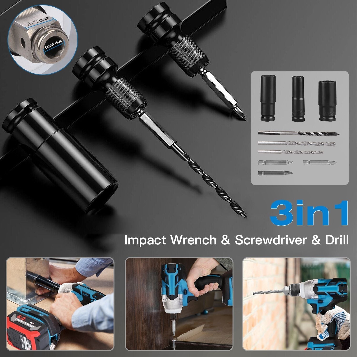 “Power in Your Palm: Trade Hustle’s 3 - in - 1 Cordless Drill + Impact Wrench”DobaTRADE HUSTLE HQ"keywords":