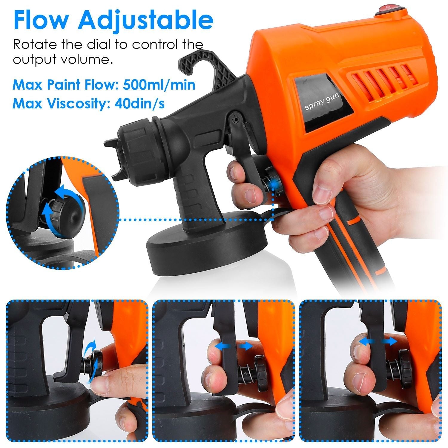 "Professional 700W HVLP Electric Paint Sprayer Gun for Walls, Fences & Home DIY Projects"DobaTRADE HUSTLE HQ"keywords":