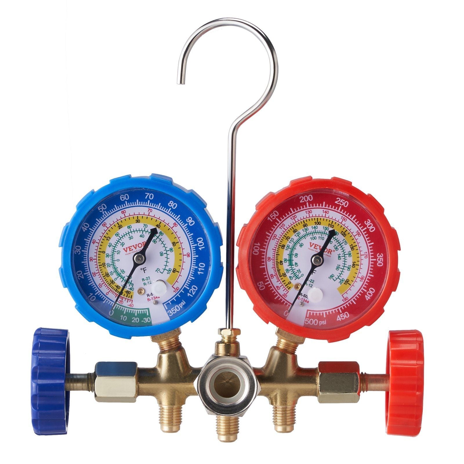 VEVOR AC Gauge Set – 3 Way Manifold for R134A R22 R12 R502 Refrigerant | HVAC Freon Charging Kit with 5ft Hoses & Can TapDobaTRADE HUSTLE HQ"keywords":840349903958