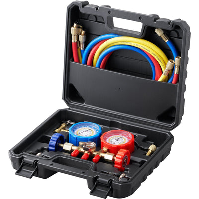VEVOR AC Gauge Set – 3 Way Manifold for R134A R22 R12 R502 Refrigerant | HVAC Freon Charging Kit with 5ft Hoses & Can TapDobaTRADE HUSTLE HQ"keywords":840349903958